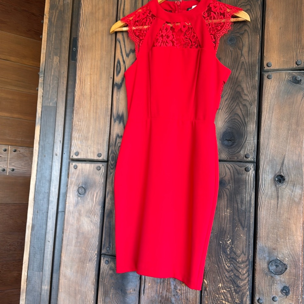 Red Lace Insert Dresss Size 0